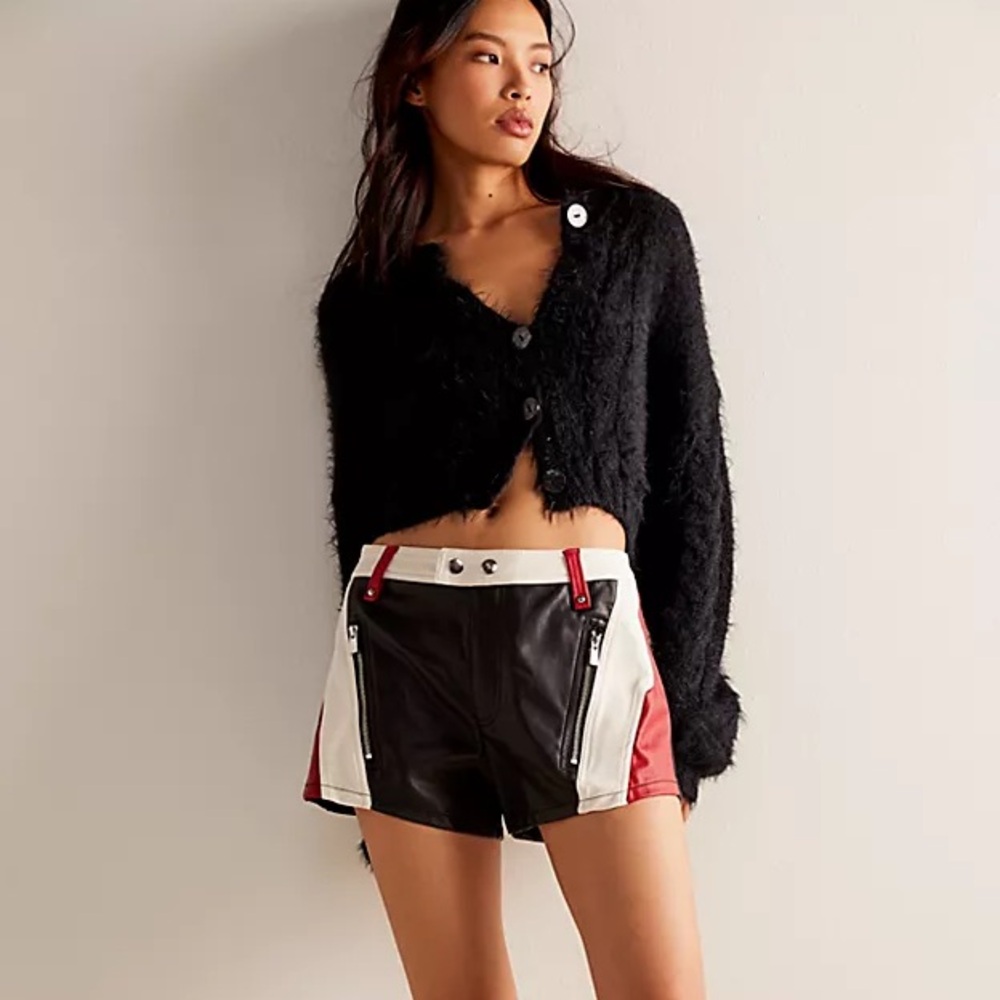 Free People Black and Red Women's Shorts